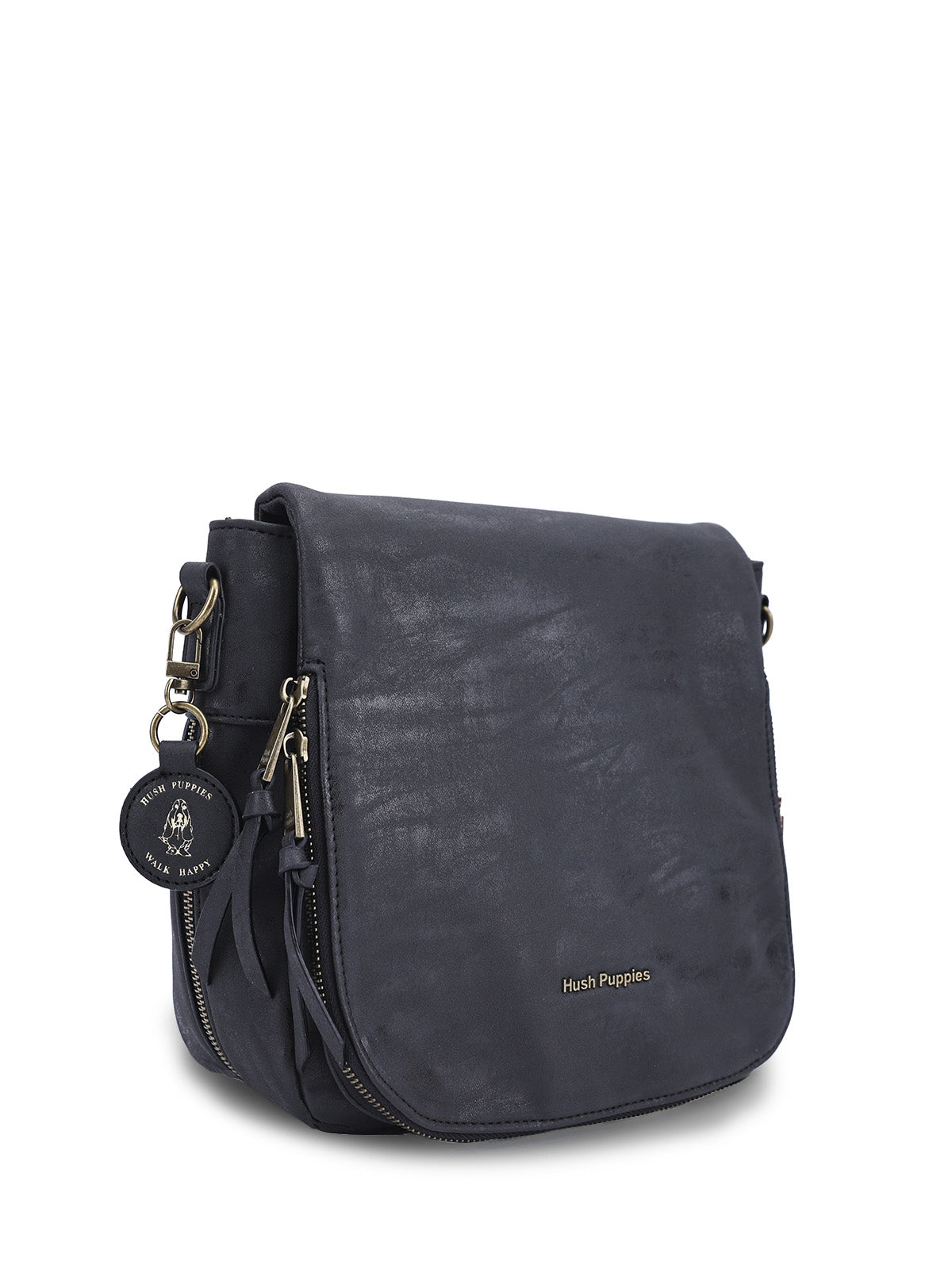 Cartera Derby Cross Ecocuero Negra para Mujer Hush Puppies