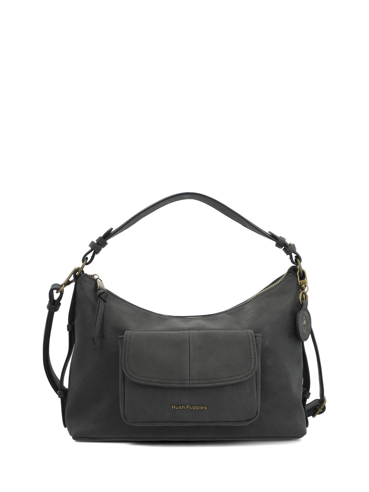 Cartera Dover Hobo Ecocuero Negra para Mujer Hush Puppies
