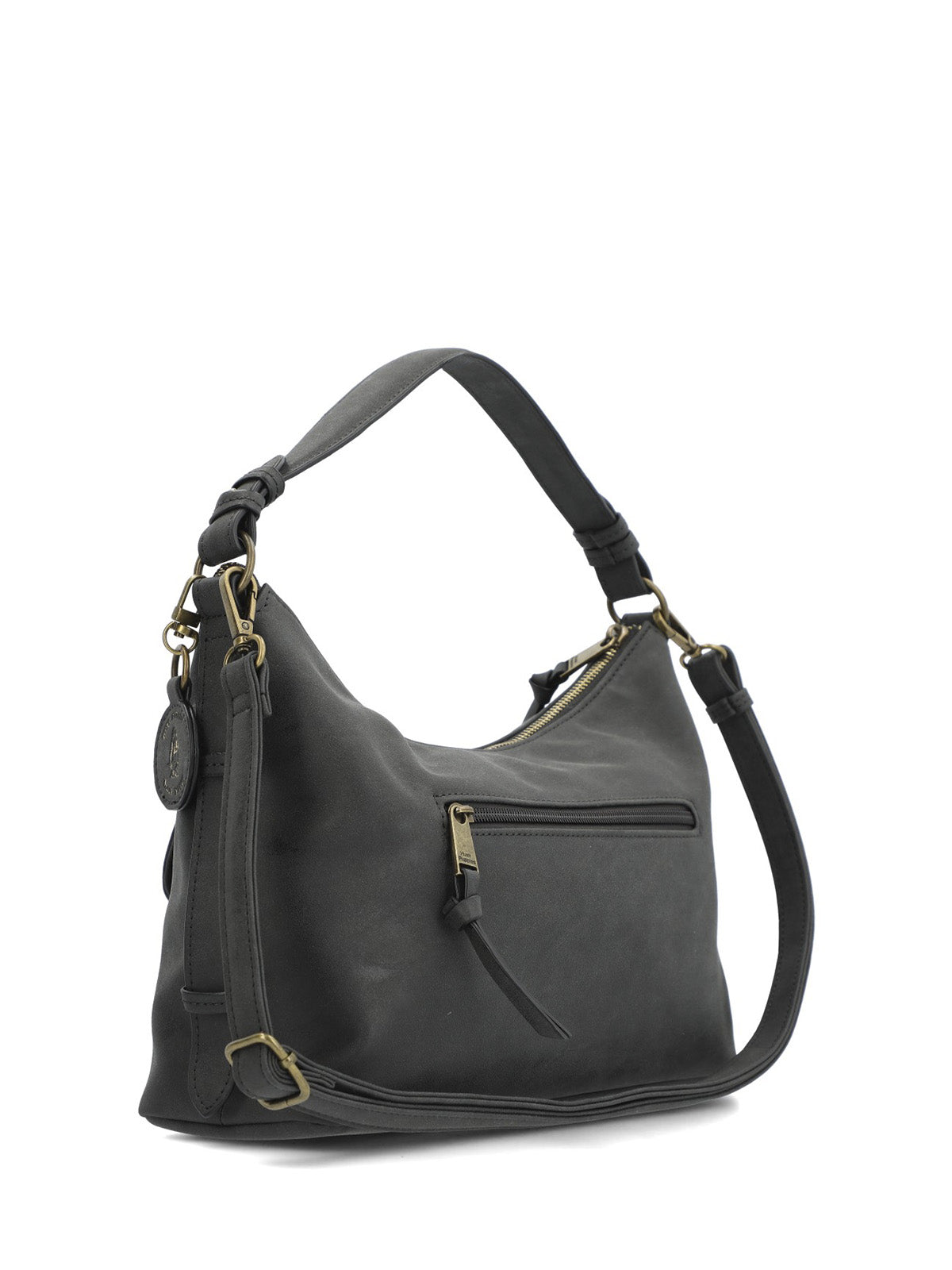 Cartera Dover Hobo Ecocuero Negra para Mujer Hush Puppies