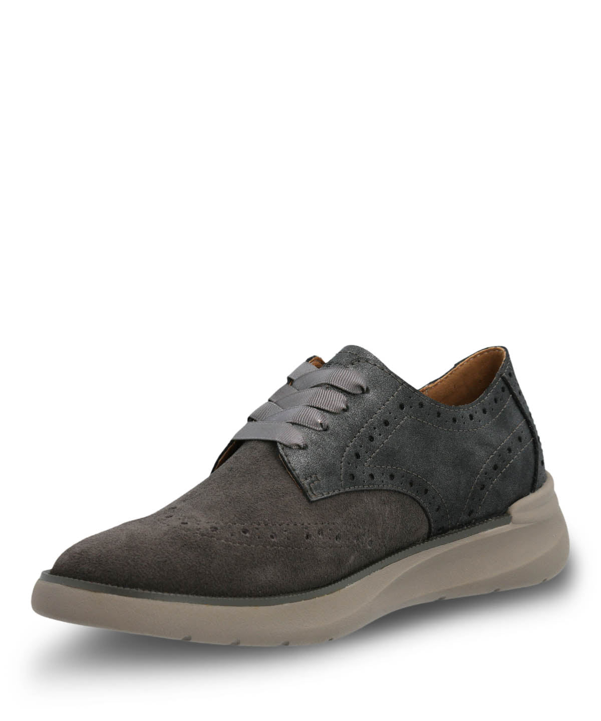 Zapatilla Cuero Mujer Bells Gris Hush Puppies 4