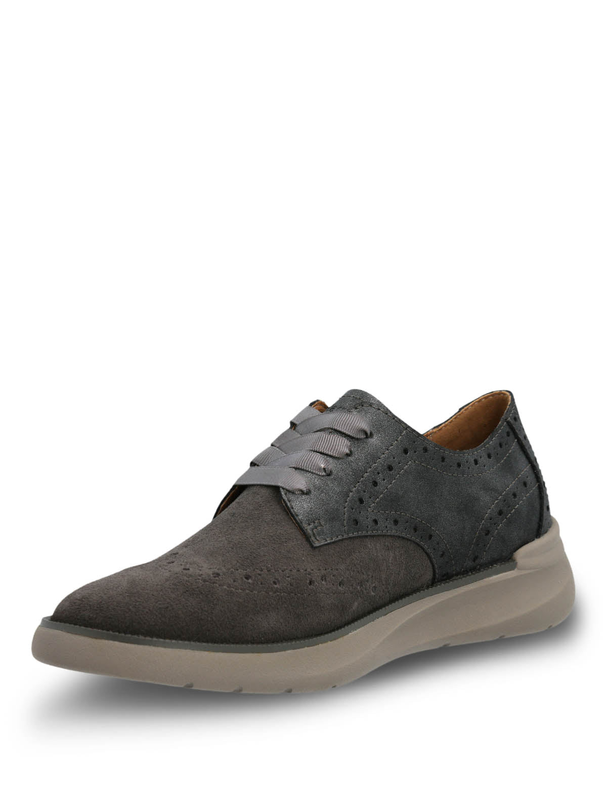 Zapatilla Cuero Mujer Bells Gris Hush Puppies 4