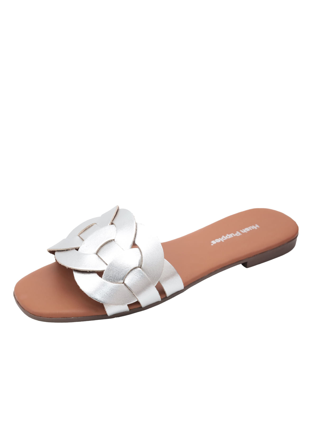 Sandalia Cuero Habana Plata para Mujer Hush Puppies 2
